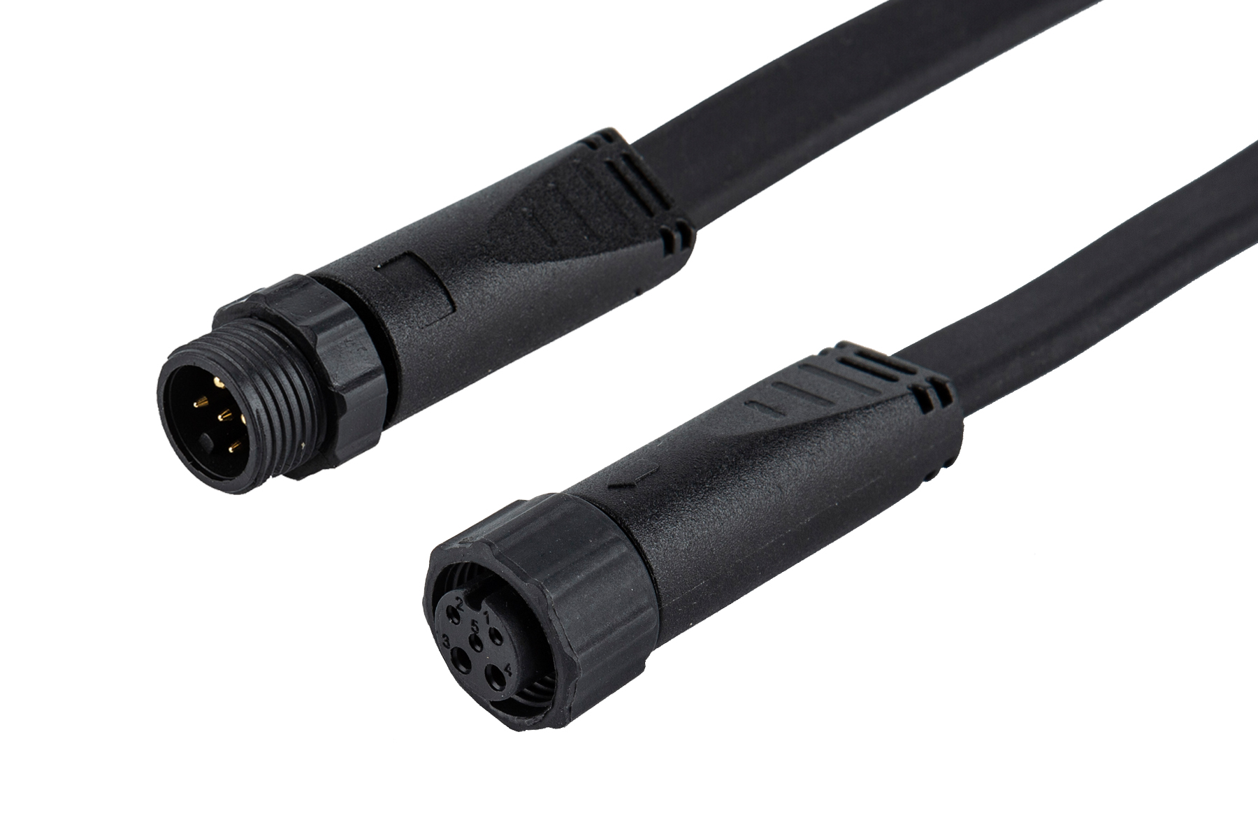 M12插針端防水連接器2~8芯(扁平線(xiàn))