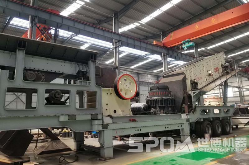 圖3，粗破顎式破碎機配二破圓錐破碎機