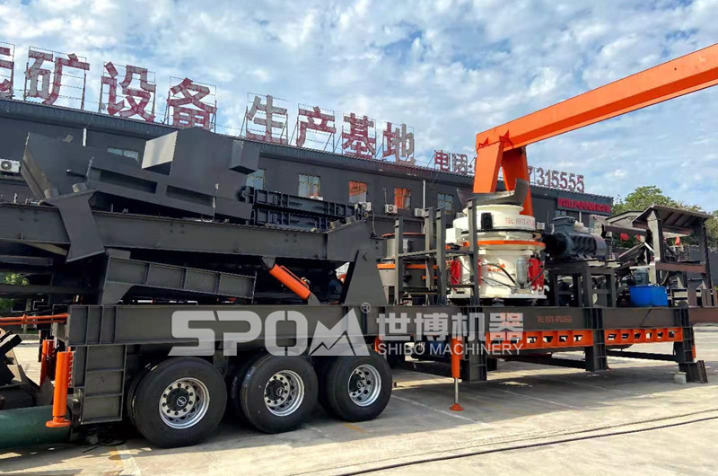 半移動(dòng)式破碎站，輪胎移動(dòng)破碎站